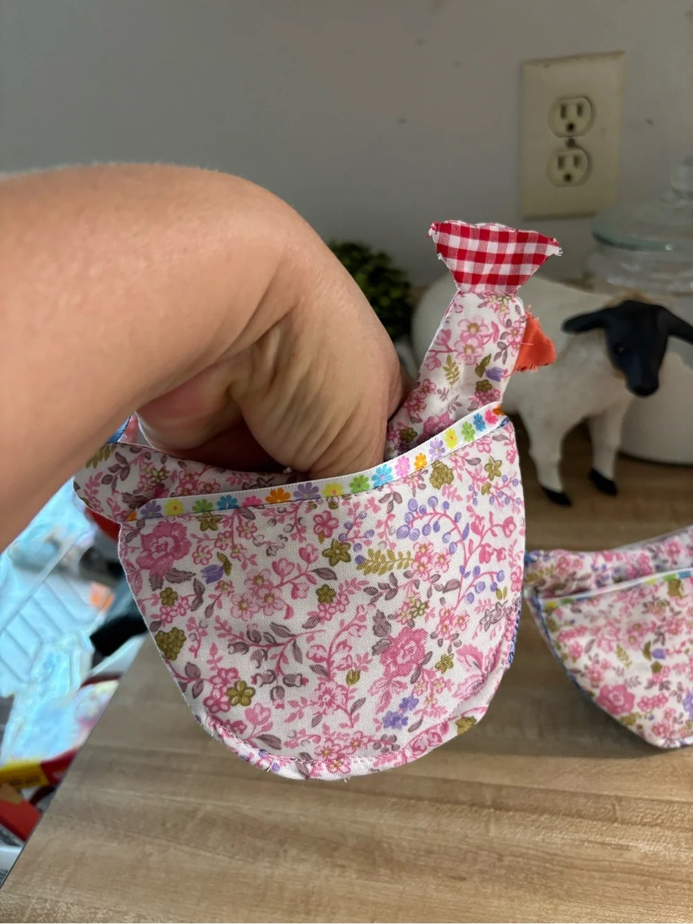 Handmade Floral Chicken hot pots holder, gloves or mittens